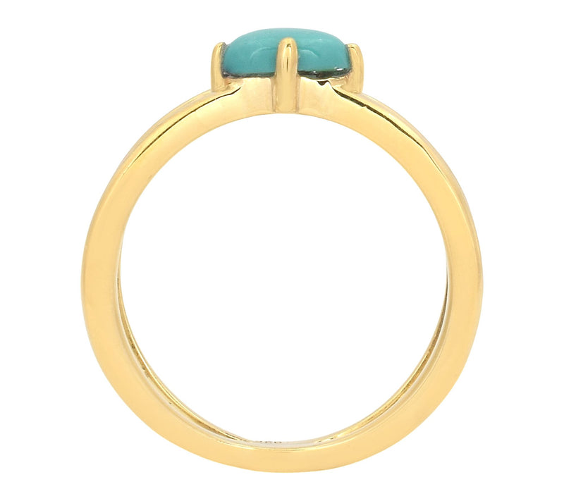 Affinity Gems Sleeping Beauty Turquoise Ring, 14K Gold Plated — View 6