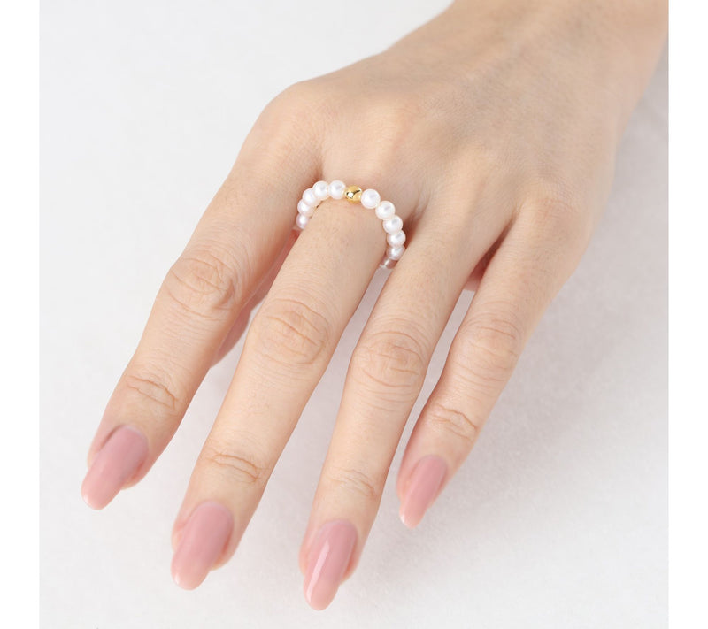 Elyse Ryan 4 MM White Pearl Ring — View 4