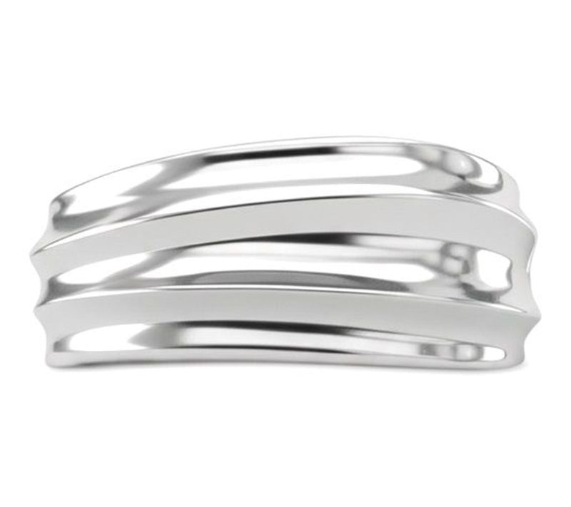 Ariva Sterling Silver Polished Curved Band Ring — Main view