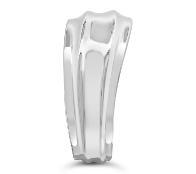 Ariva Sterling Silver Polished Curved Band Ring — View 3