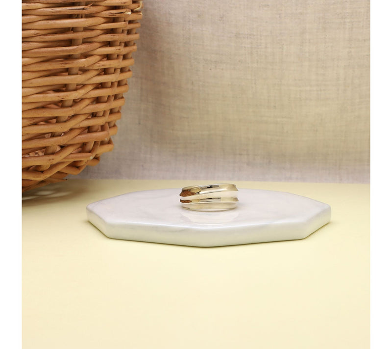 Ariva 18K Gold Clad Polished Curved Band Ring — View 4