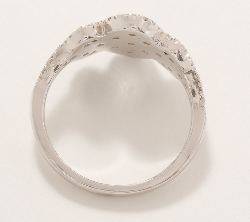 Affinity Diamonds Scalloped Trim 1.00 cttw Ring, 14K White Gold — View 3
