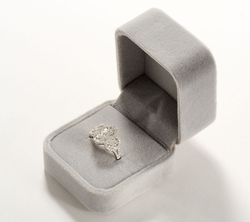 Affinity Diamonds Scalloped Trim 1.00 cttw Ring, 14K White Gold — View 4
