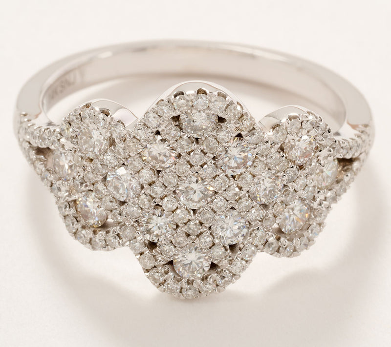Affinity Diamonds Scalloped Trim 1.00 cttw Ring, 14K White Gold — Main view