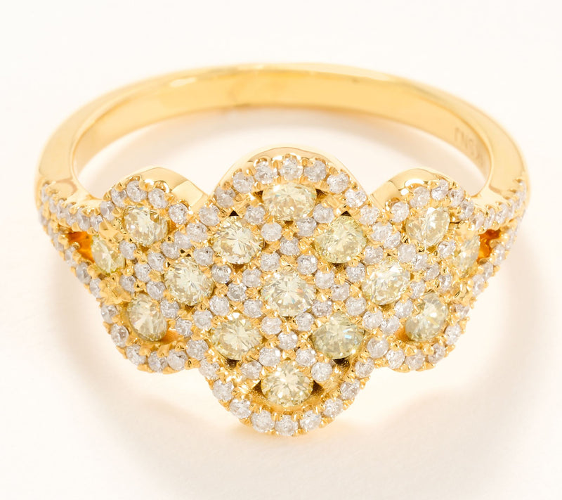 Affinity Diamonds Scalloped Trim 1.00 cttw Ring, 14K Yellow Gold — Main view