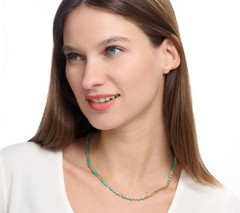 Affinity Gems 18" Sleeping Beauty Oval Tennis Necklace Sterling Silver — View 4