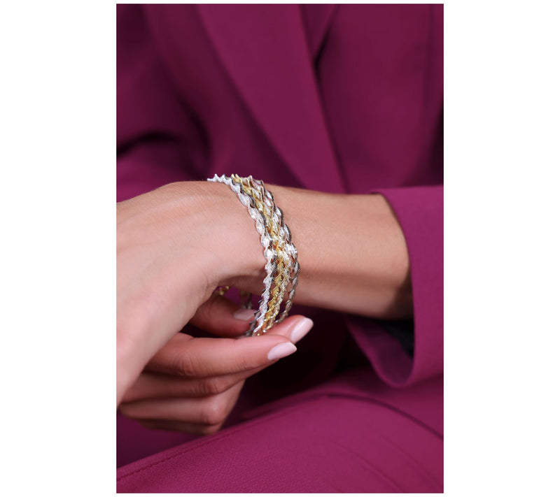 David Markstein Sterling Silver Debut Twisted Herringbone Bracelet — View 5