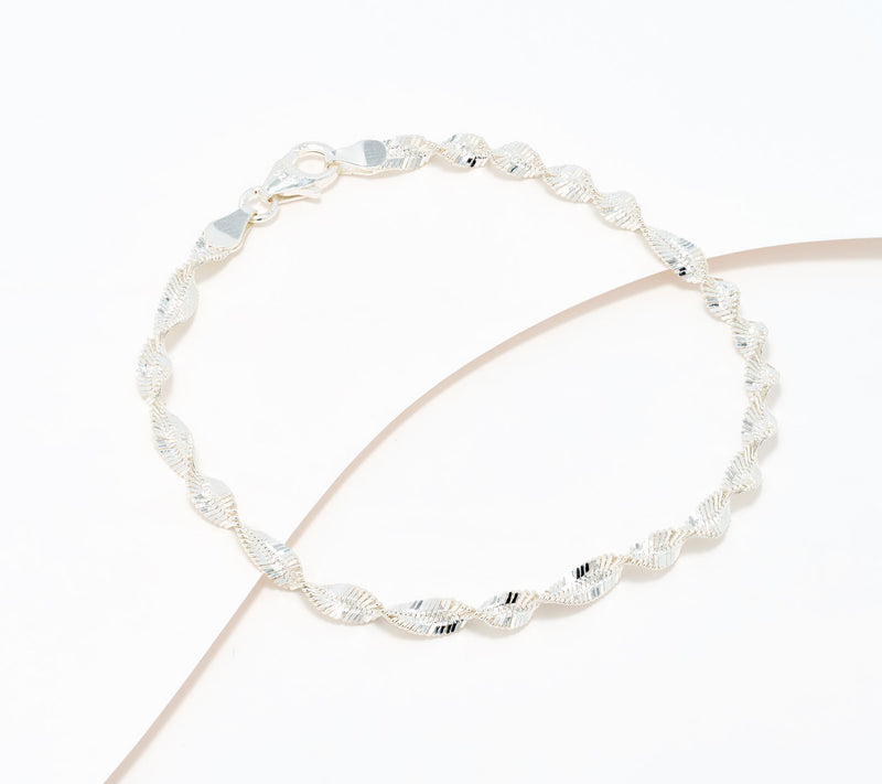 David Markstein Sterling Silver Debut Twisted Herringbone Bracelet — View 12