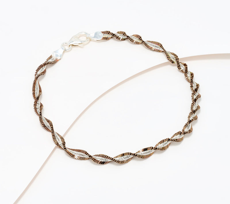 David Markstein Sterling Silver Debut Twisted Herringbone Bracelet — View 14