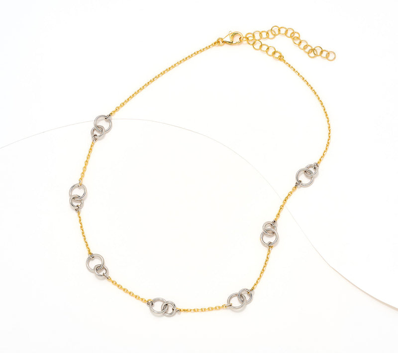 David Markstein Bronze "Two Circles One Love" 17"+3" Necklace — View 2