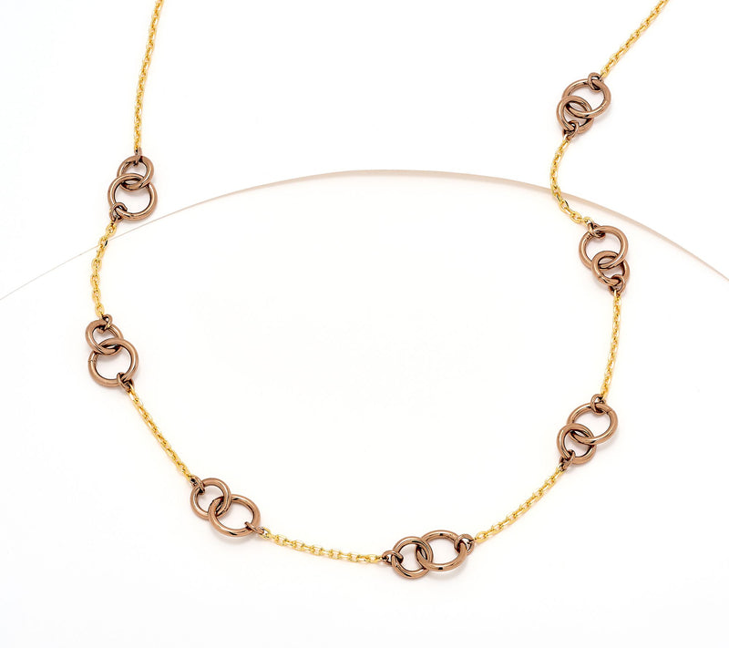 David Markstein Bronze "Two Circles One Love" 17"+3" Necklace — View 15