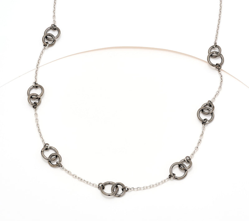 David Markstein Bronze "Two Circles One Love" 17"+3" Necklace — View 16