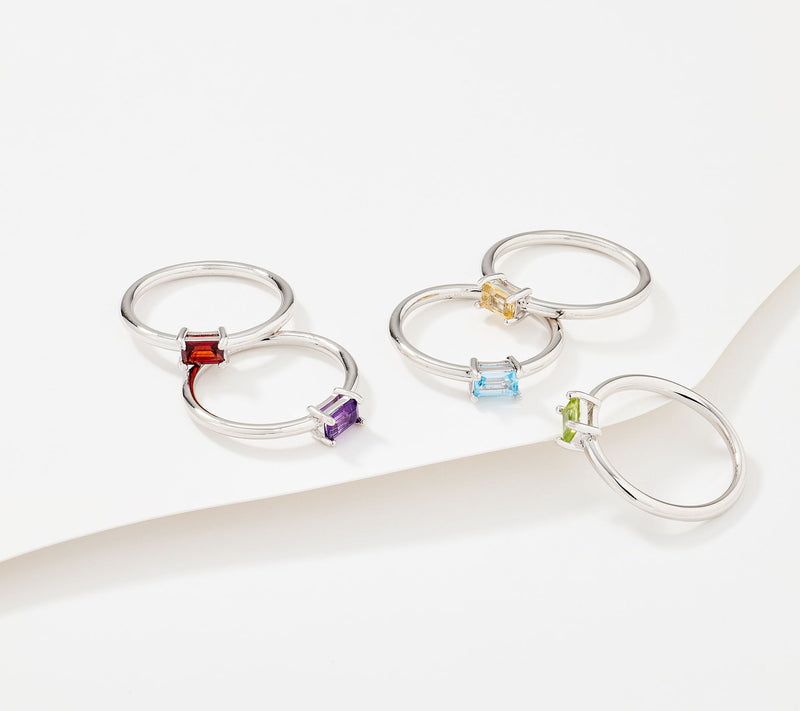 David Markstein Bronze Set of 5 Genuine Gemstone Rings — View 5