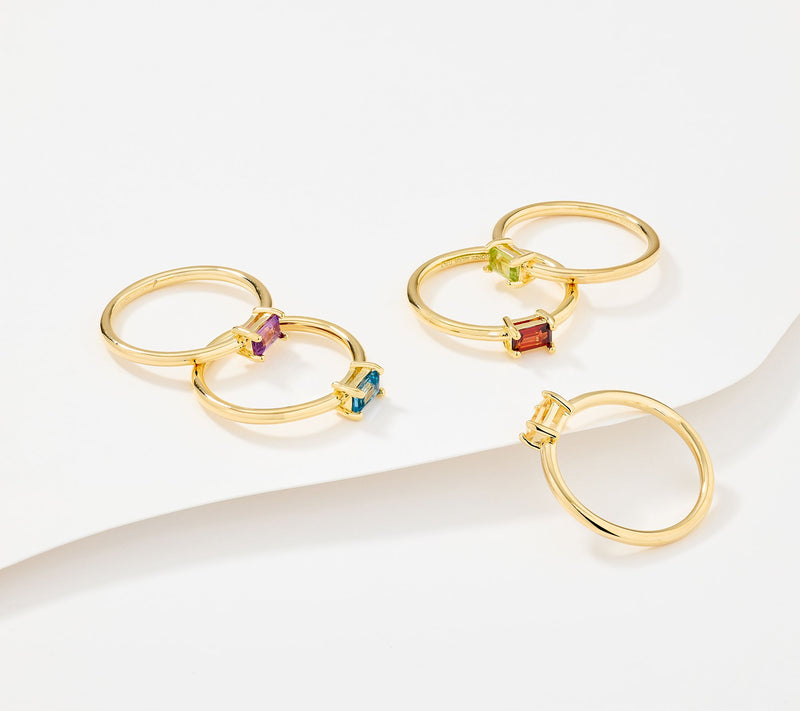David Markstein Bronze Set of 5 Genuine Gemstone Rings — View 6