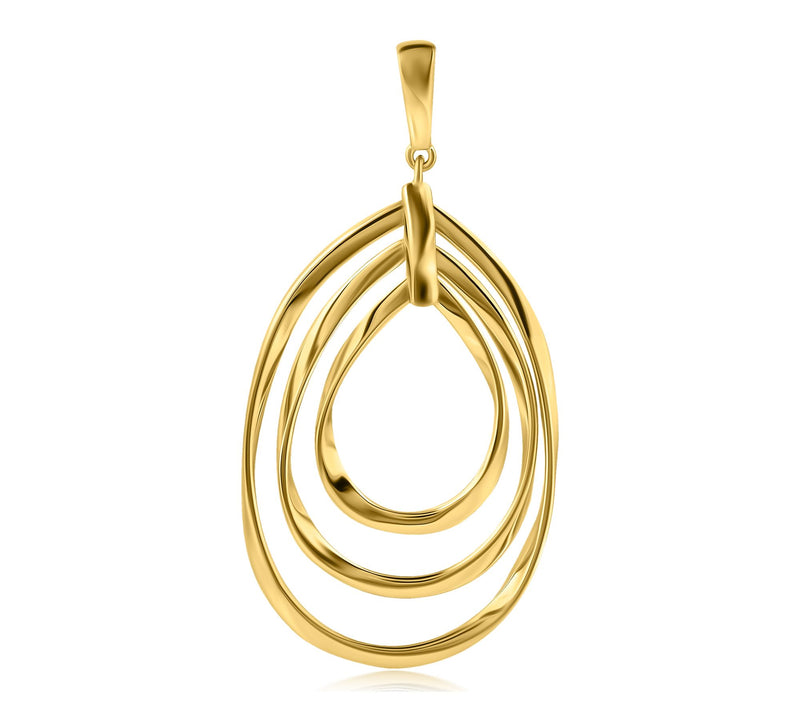 Christian James 14K Gold Clad Pear Ripple Enhancer, 3.9g — Main view
