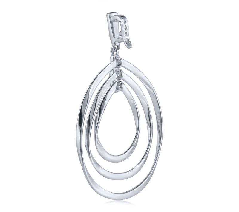 Christian James Sterling Silver Pear Ripple Enhancer, 3.9g — View 3