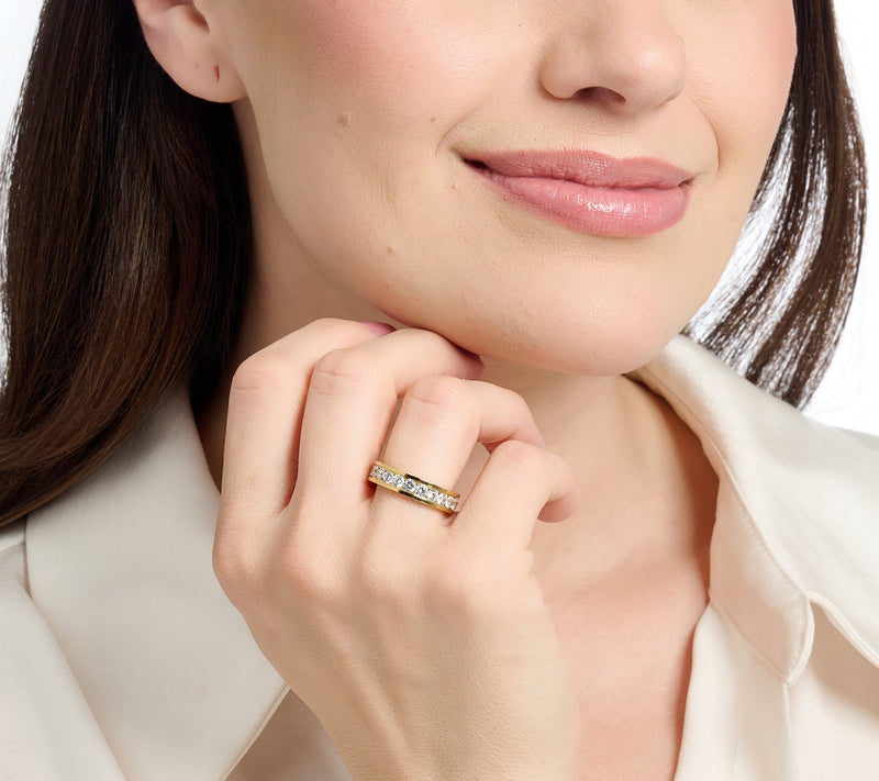 Steel by Diamonique Round-Cut Eternity Band Ring — View 6
