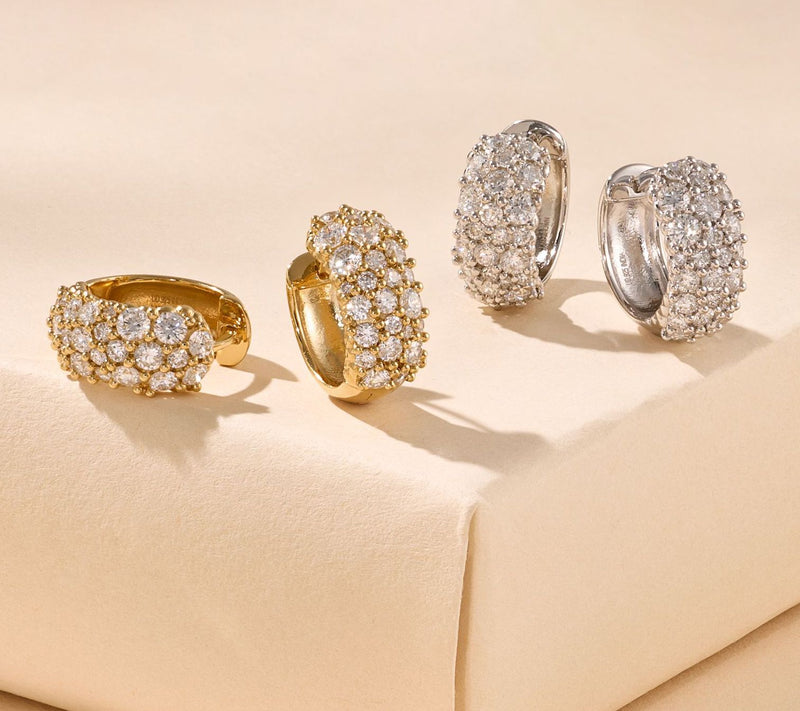 Fire Light Lab Grown Diamond Pave Huggie Hoop Earrings — View 4