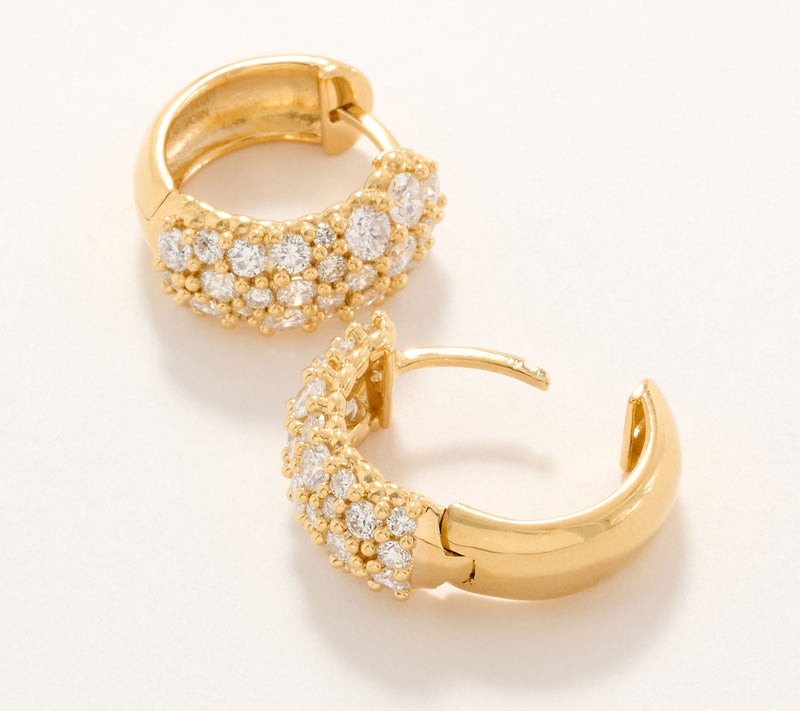 Fire Light Lab Grown Diamond Pave Huggie Hoop Earrings — View 2
