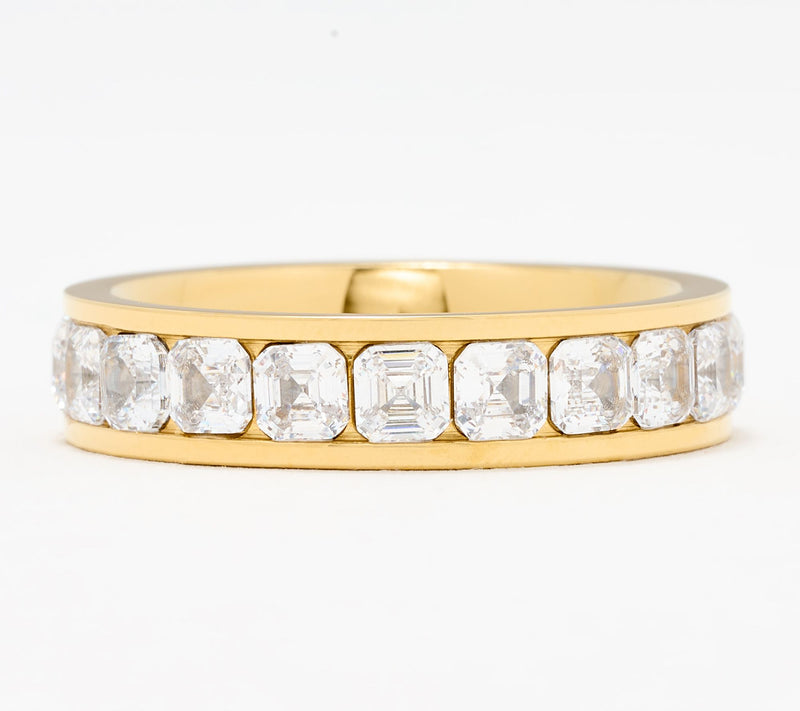Steel by Diamonique Asscher-Cut Eternity Band Ring — View 3