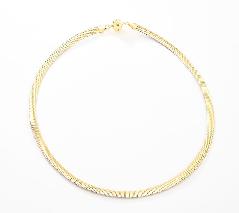 David Markstein 18" Bronze 6mm Reversible Omega Necklace w/ Magnet Clasp — View 2
