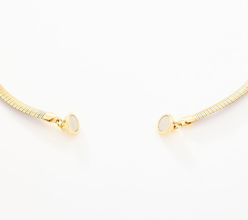 David Markstein 18" Bronze 6mm Reversible Omega Necklace w/ Magnet Clasp — View 3