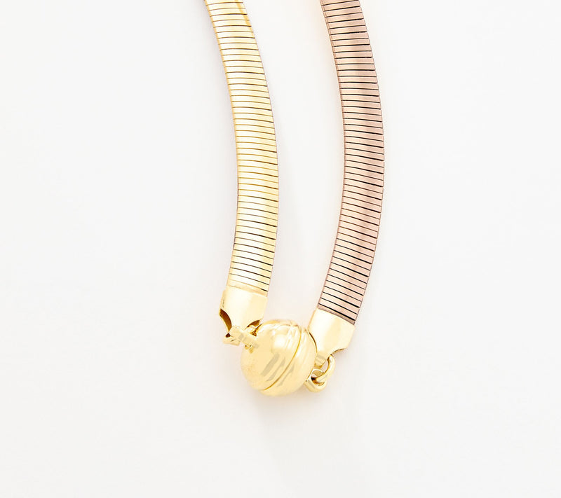 David Markstein 18" Bronze 6mm Reversible Omega Necklace w/ Magnet Clasp — View 4