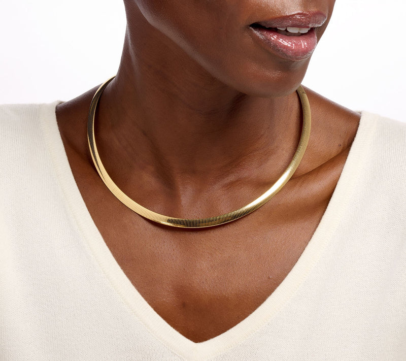 David Markstein 18" Bronze 6mm Reversible Omega Necklace w/ Magnet Clasp — View 5
