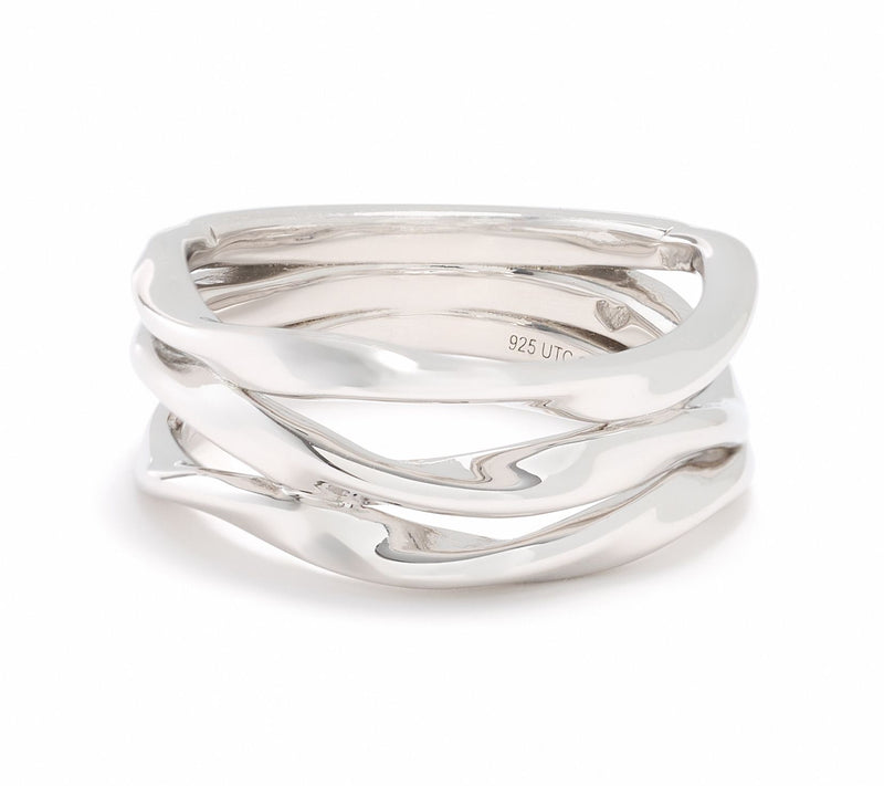 Christian James by Scott Grimes Sterling Silver 3 Band Ripple Ring — Main view