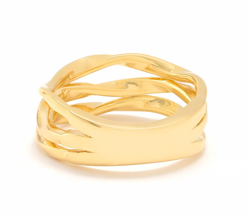 Christian James by Scott Grimes 14K Gold Clad 3 Band Ripple Ring — View 2