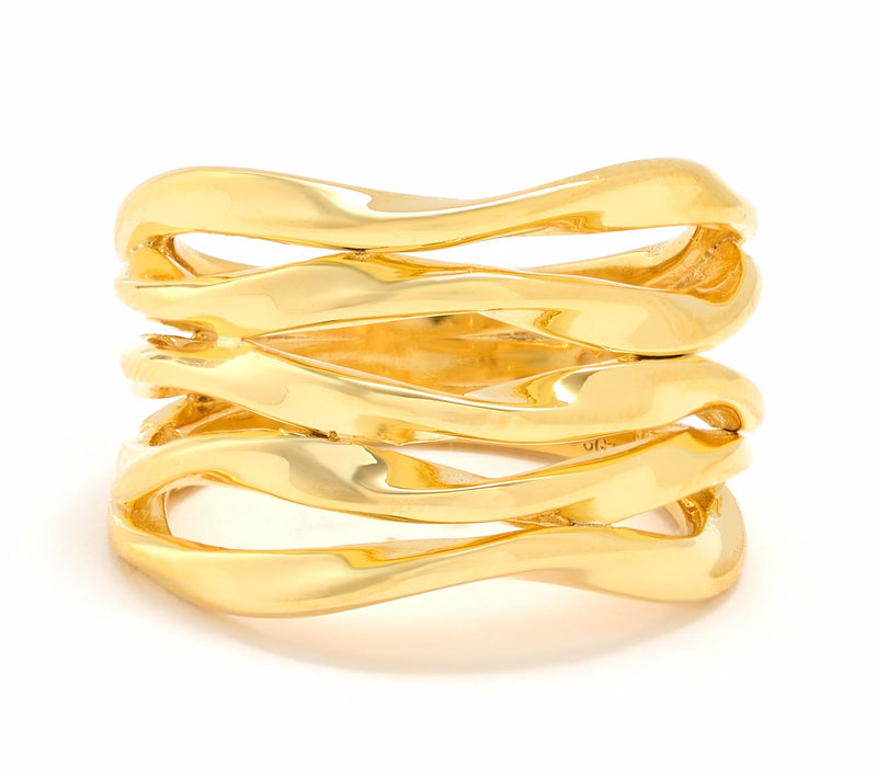 Christian James by Scott Grimes 14K Clad Gold 5 Band Ripple Ring — Main view