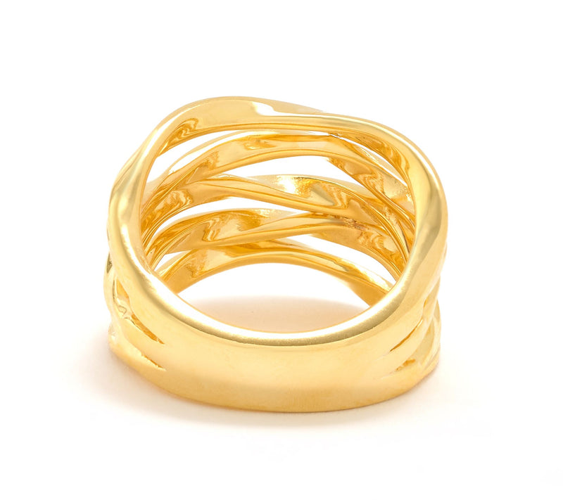 Christian James by Scott Grimes 14K Clad Gold 5 Band Ripple Ring — View 2