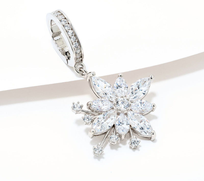 Diamonique x Lulu Frost Flower Charm Enhancer, Sterling Silver — View 2