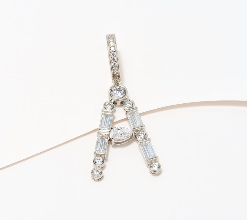 Diamonique x Lulu Frost Initial Charm Enhancer, Sterling Silver — View 31