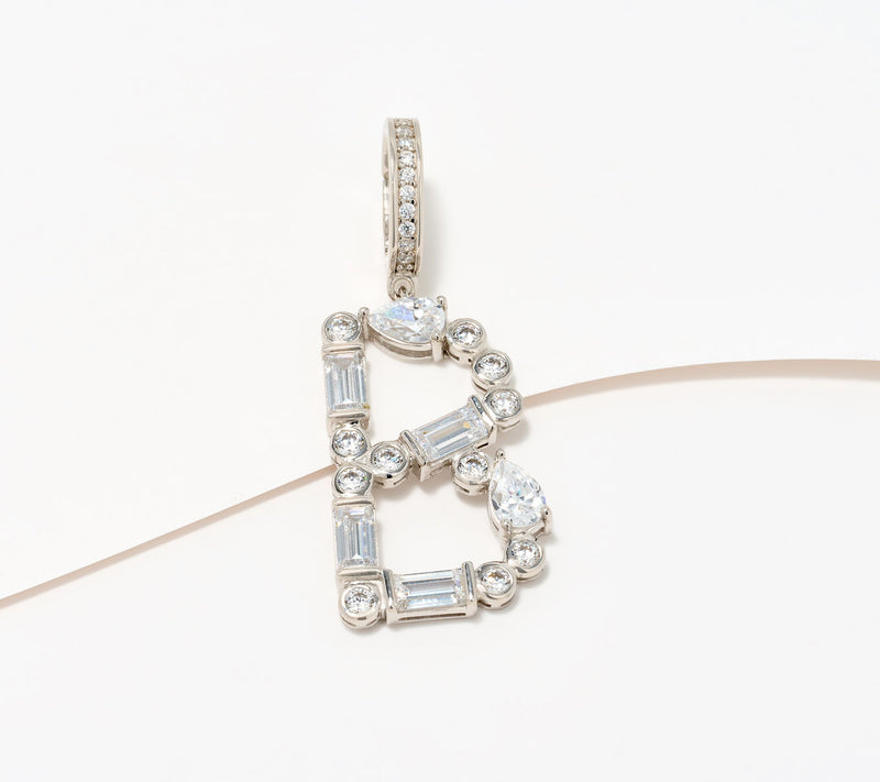 Diamonique x Lulu Frost Initial Charm Enhancer, Sterling Silver — View 32