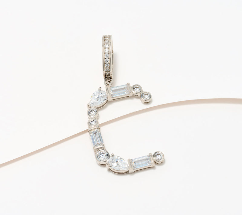 Diamonique x Lulu Frost Initial Charm Enhancer, Sterling Silver — View 33
