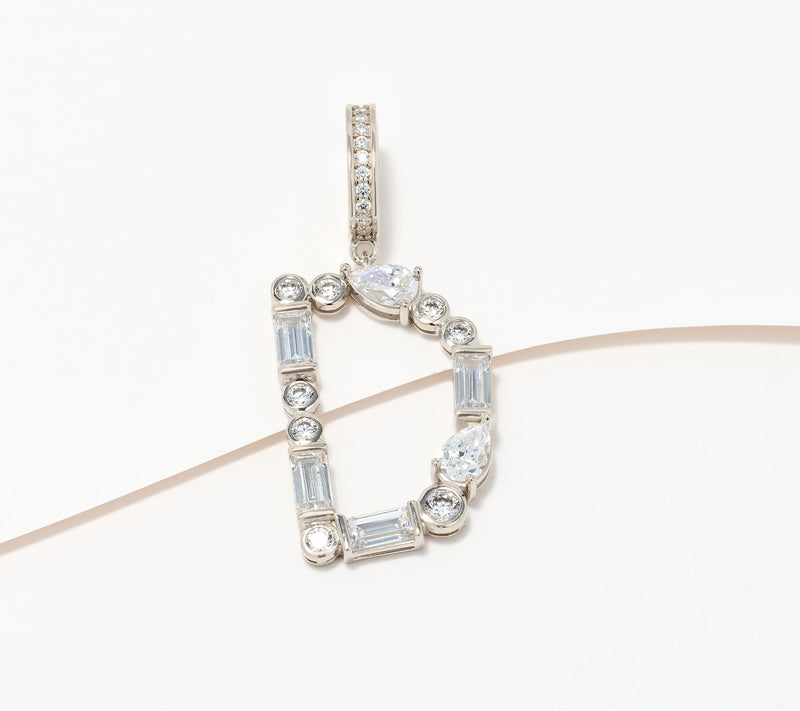 Diamonique x Lulu Frost Initial Charm Enhancer, Sterling Silver — View 34