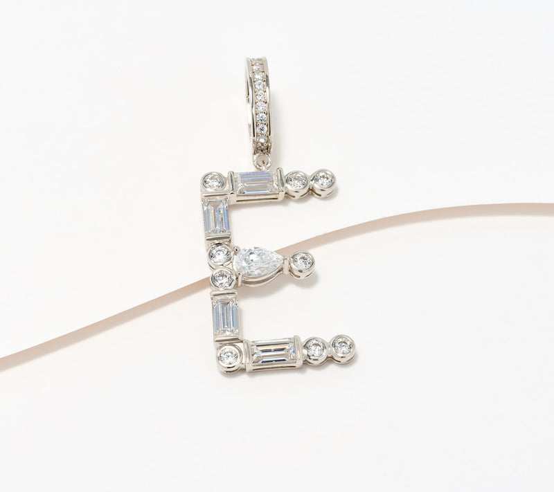 Diamonique x Lulu Frost Initial Charm Enhancer, Sterling Silver — View 35