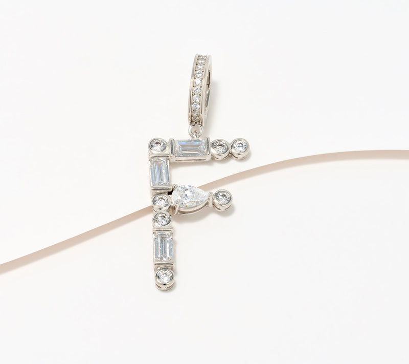 Diamonique x Lulu Frost Initial Charm Enhancer, Sterling Silver — View 36