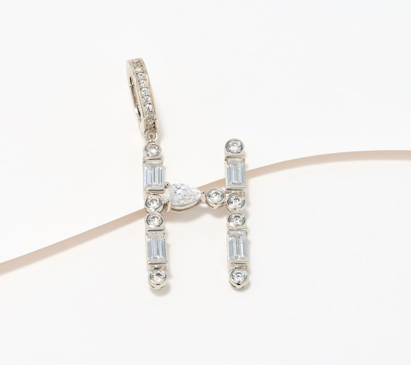 Diamonique x Lulu Frost Initial Charm Enhancer, Sterling Silver — View 37