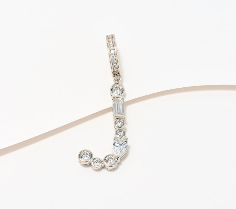 Diamonique x Lulu Frost Initial Charm Enhancer, Sterling Silver — View 39