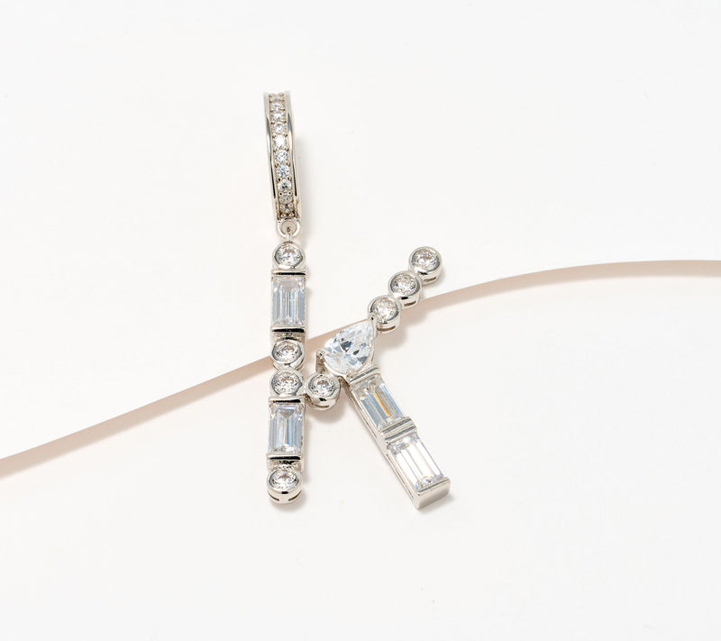 Diamonique x Lulu Frost Initial Charm Enhancer, Sterling Silver — View 40