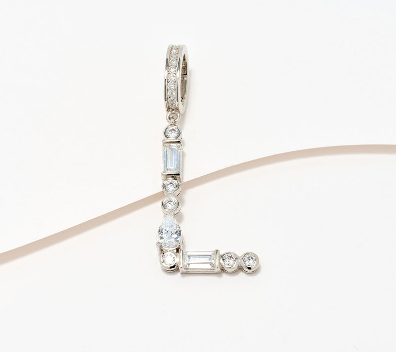 Diamonique x Lulu Frost Initial Charm Enhancer, Sterling Silver — View 41