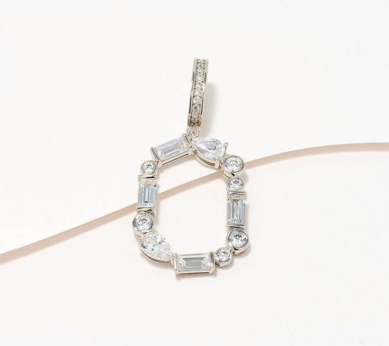 Diamonique x Lulu Frost Initial Charm Enhancer, Sterling Silver — View 44