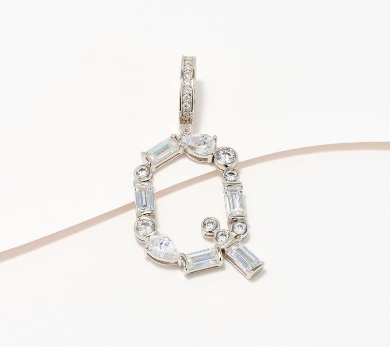 Diamonique x Lulu Frost Initial Charm Enhancer, Sterling Silver — View 46