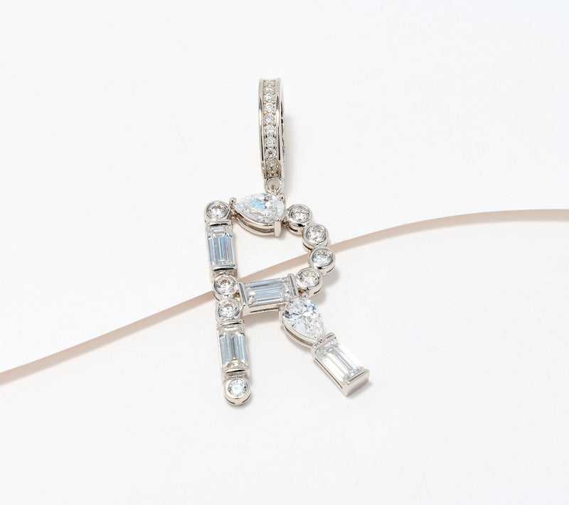 Diamonique x Lulu Frost Initial Charm Enhancer, Sterling Silver — View 47