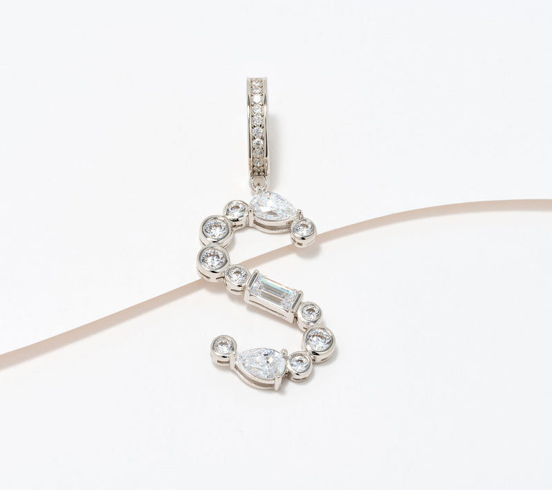 Diamonique x Lulu Frost Initial Charm Enhancer, Sterling Silver — View 48