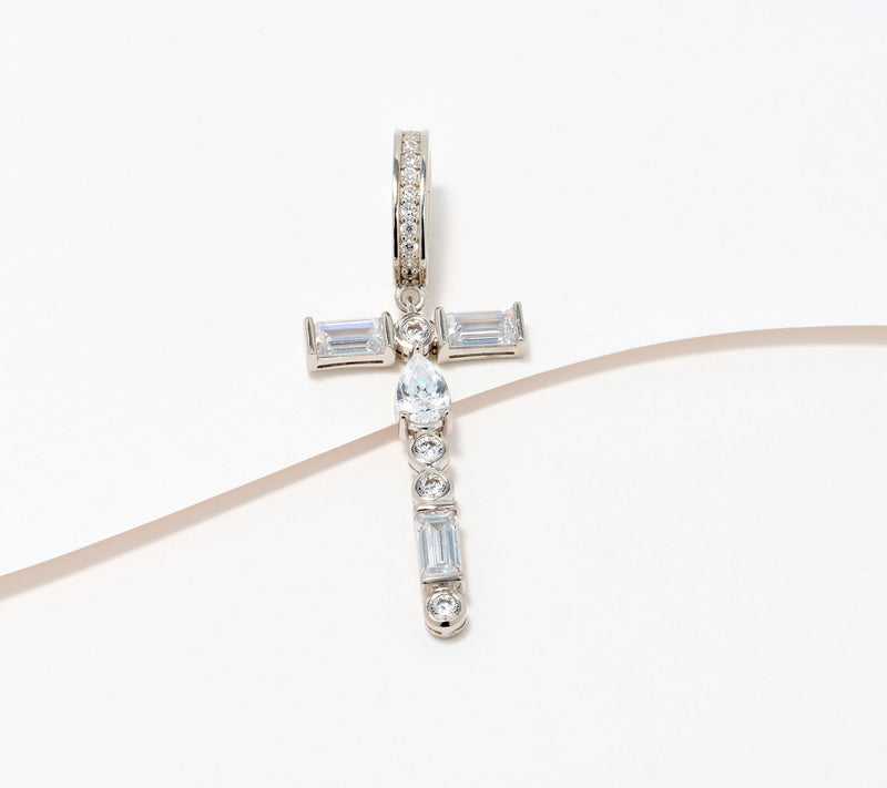 Diamonique x Lulu Frost Initial Charm Enhancer, Sterling Silver — View 49