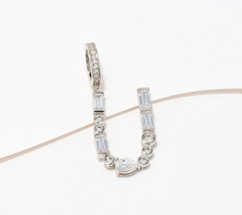 Diamonique x Lulu Frost Initial Charm Enhancer, Sterling Silver — View 50