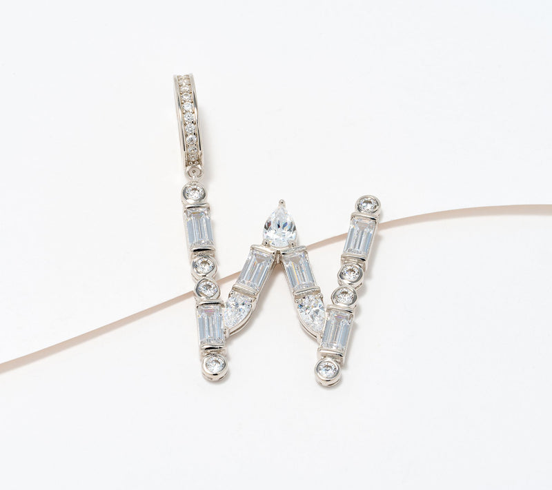 Diamonique x Lulu Frost Initial Charm Enhancer, Sterling Silver — View 52